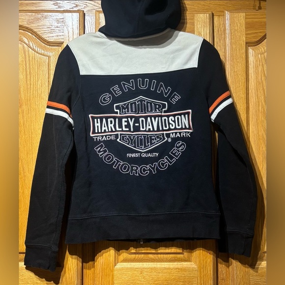 Harley-Davidson Black and Cream Full Zip Hoodie Women’s Small EUC - Picture 7 of 7